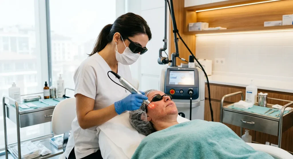 Skin rejuvenation laser treatment at Turkish clinic